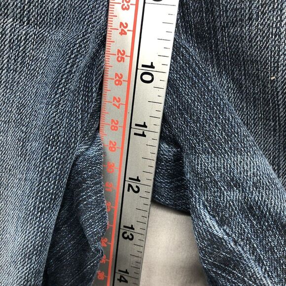 Baby Phat Distressed Medium Wash Denim Capris Straight Leg Size 16 Women Casual - Picture 10 of 12